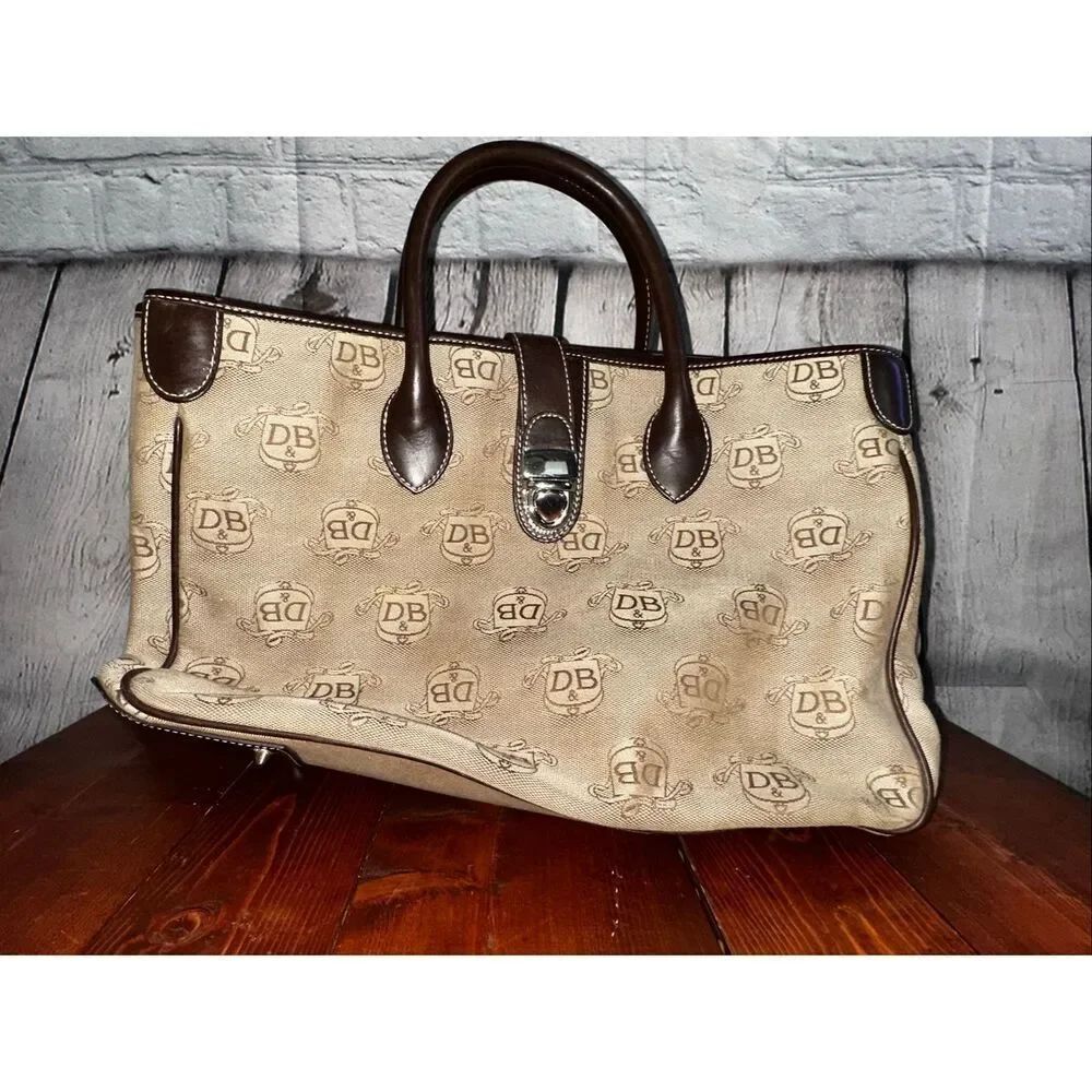 Vintage Dooney & Bourke Donegal Signature Canvas Tote